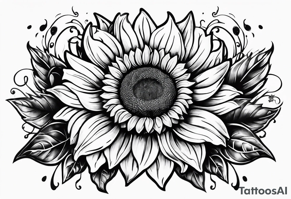Horseshoe with a sunflower tattoo idea