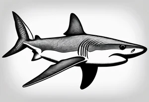 aerial view of a white tipped reef shark tattoo idea