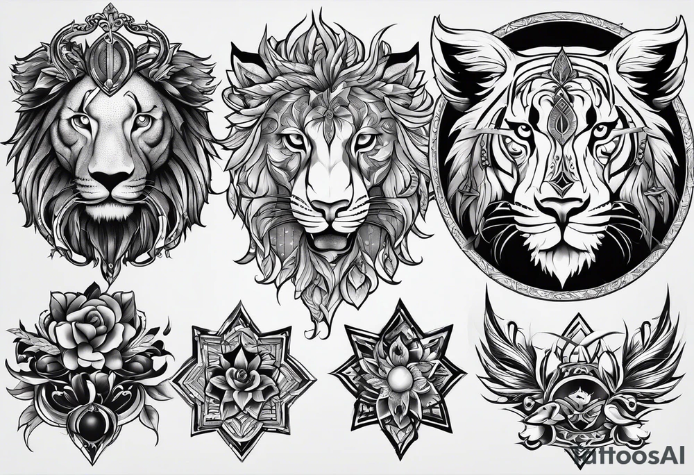 A tattoo that states pain and discipline to achieve your goals in life. it should be placed on the upper back and should express also catholic religion. love to animals tattoo idea