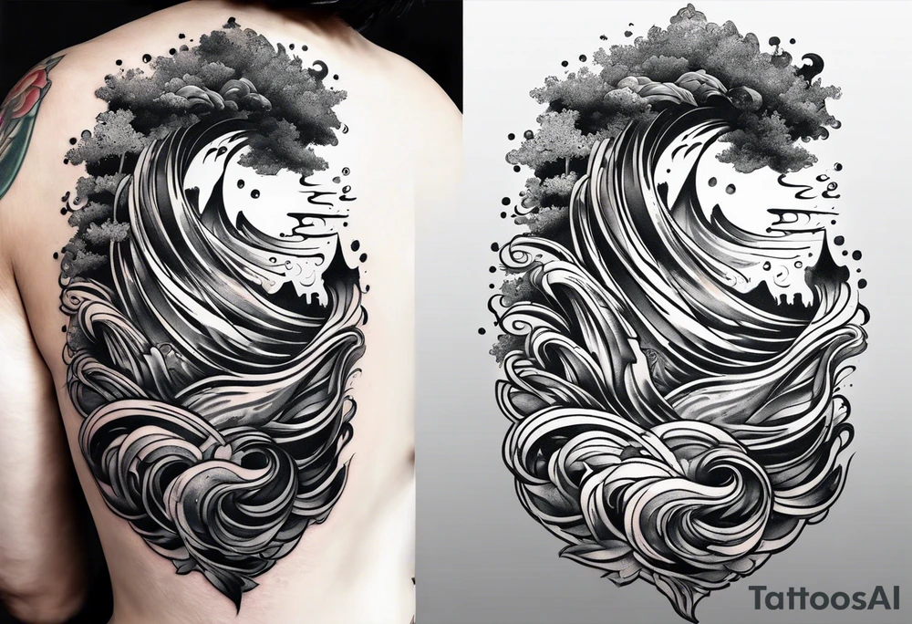 water flowing tattoo idea