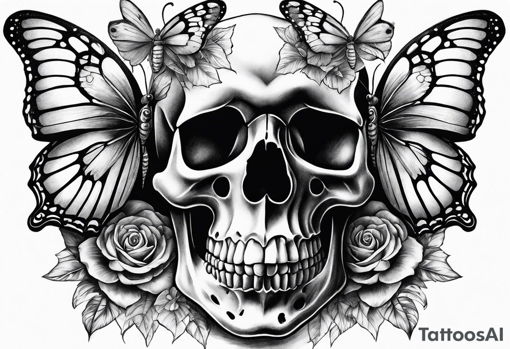 Skull Butterfly tattoo idea
