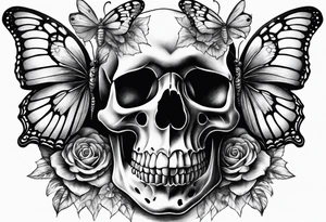 Skull Butterfly tattoo idea