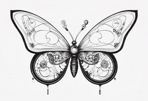 Steampunk-inspired butterfly tattoo idea