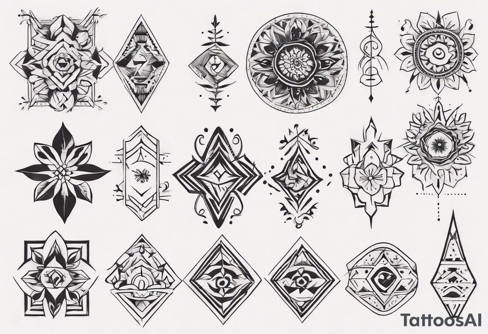 Minimalist Ornemental traditional henne indie tattoo idea