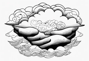 ukiyoe, cloud, hands tattoo idea