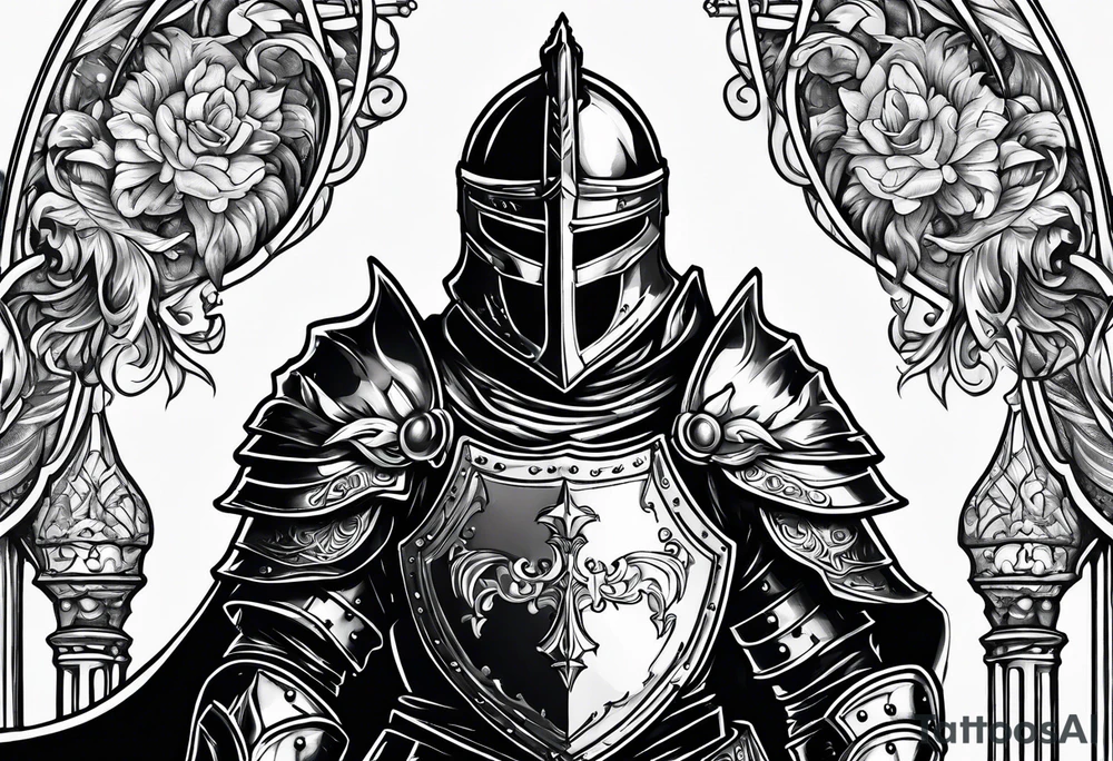 knight with heavy armor tattoo idea