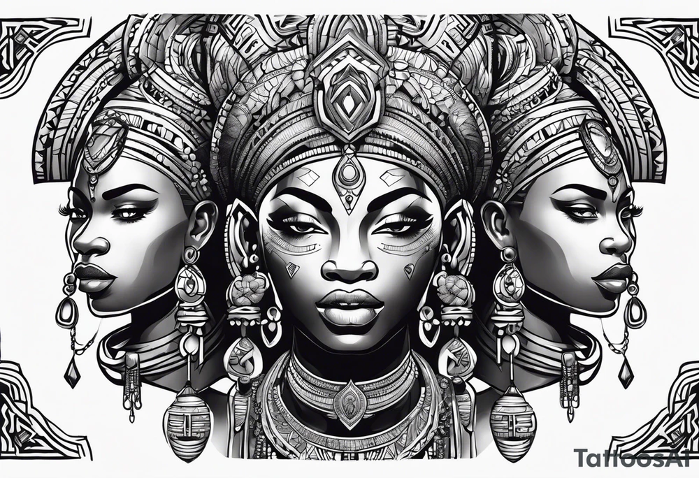 African deities tattoo idea