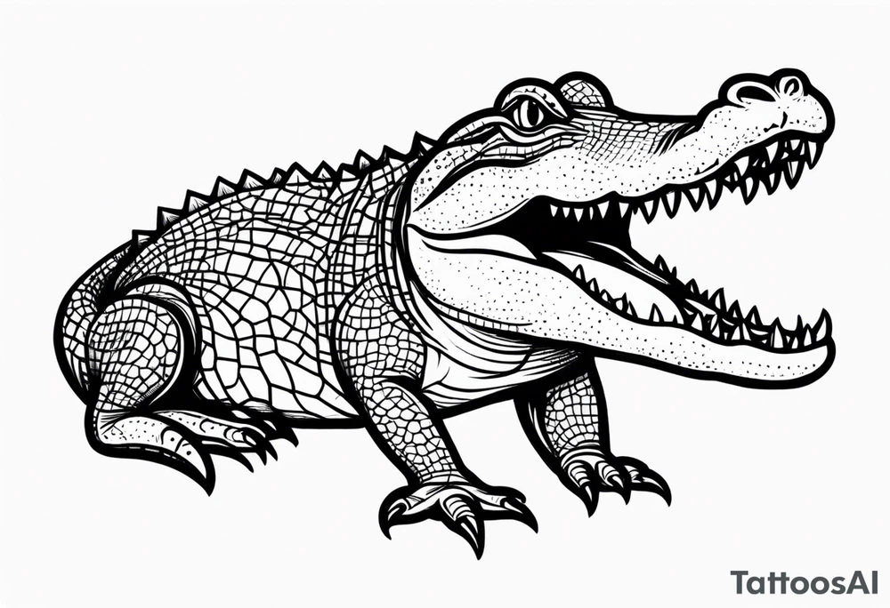 cute small crocodile tattoo idea