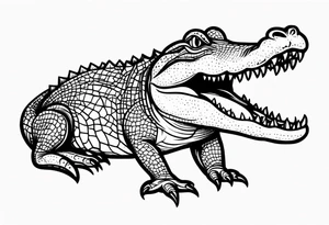 cute small crocodile tattoo idea