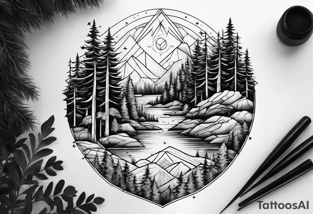 forest on the edges tattoo idea