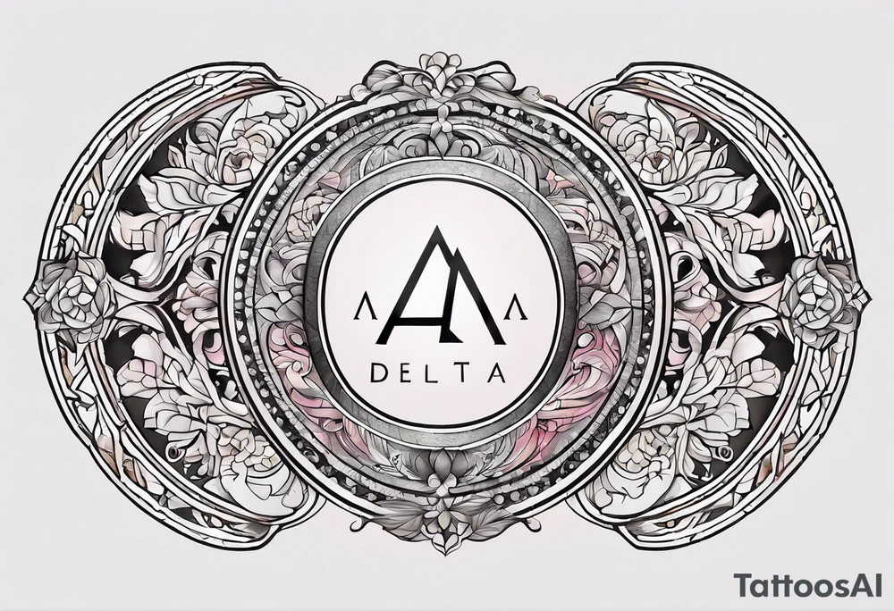 letter delta inside a circle, subtle, girly tattoo idea