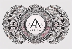 letter delta inside a circle, subtle, girly tattoo idea