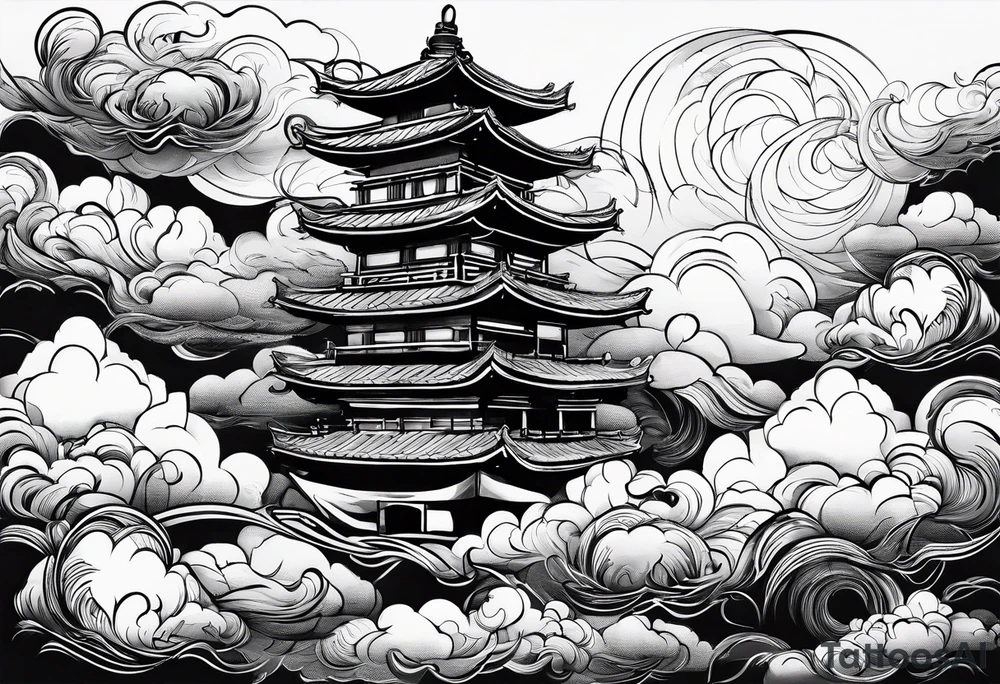 wispy clouds neojapanese tattoo idea