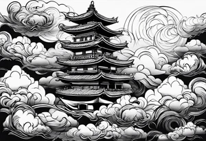 wispy clouds neojapanese tattoo idea