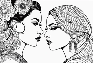 matching tattoos with sister tattoo idea
