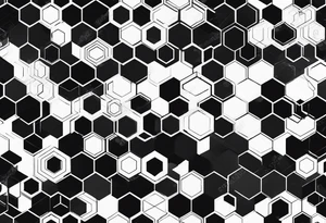 black plain hexagons without texture tattoo idea