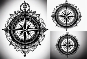 compass with broken chain for inner forearm tattoo idea