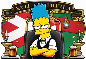 Bart simpson like italian mafia boss tattoo idea