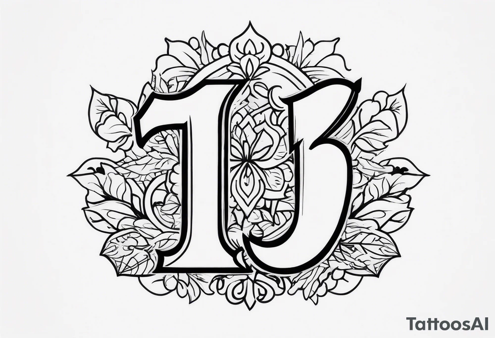 I would like a tattoo, featuring only 
number 13 in a colorful old school style. tattoo idea