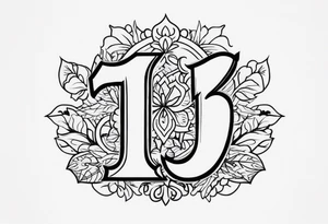 I would like a tattoo, featuring only 
number 13 in a colorful old school style. tattoo idea
