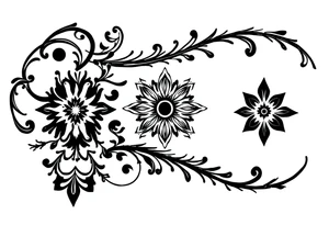 mytical shaman and witch ornament with ancient rhyme tattoo idea