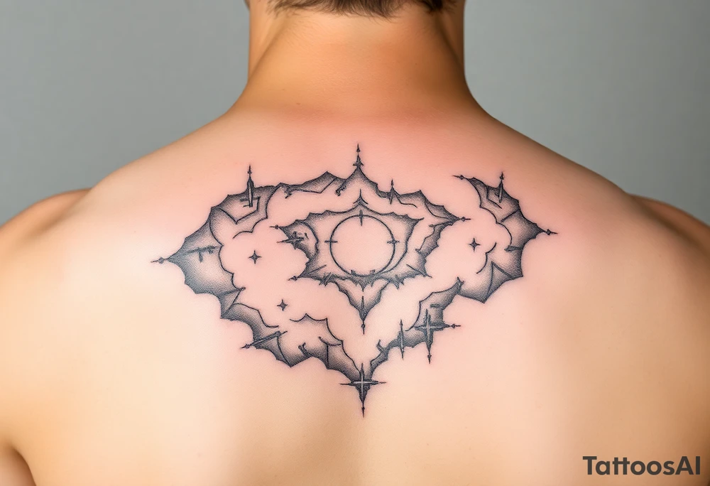 negative space tattoo inspired by the galaxy tattoo idea