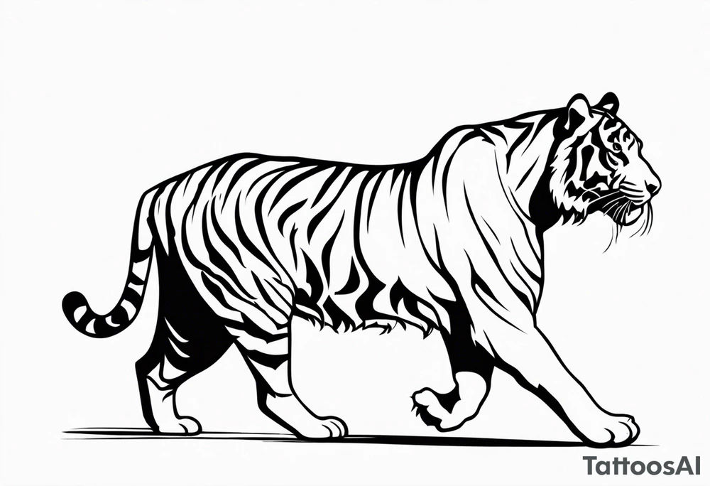 Tiger walking tattoo idea