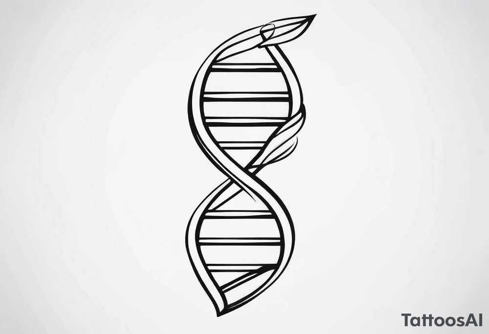 fine line tattoo of dna tattoo idea