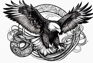 eagle catching snake tattoo idea