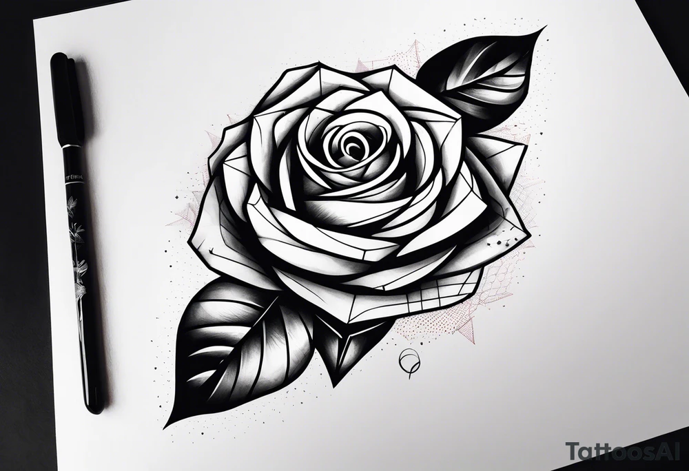 forearm tattoo, geometric rose, subtle, men, tattoo idea
