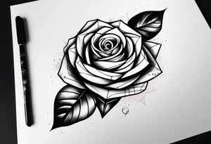forearm tattoo, geometric rose, subtle, men, tattoo idea
