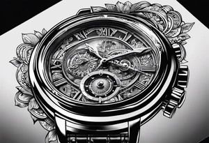 Montre indiquant 10h 20 avec deux flèches qui traversent tattoo idea