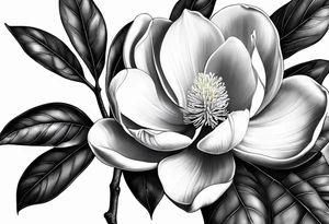 Southern magnolia tree tattoo idea