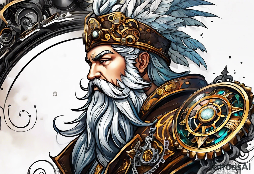 Steampunk zeus tattoo idea