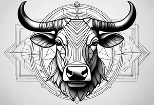 I want a geometric Taurus head with the planets positions on May 20th, 1989 tattoo idea