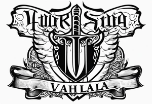 Valhalla fire sword shield tattoo idea