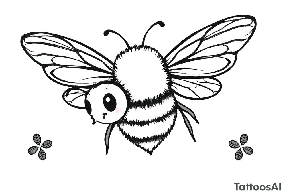 Cute bee from top angle tattoo idea