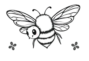 Cute bee from top angle tattoo idea
