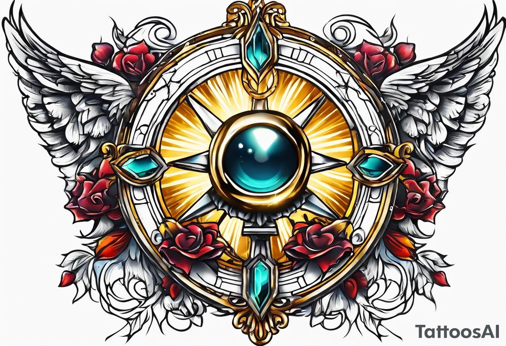 Small Catholic tattoo with a monstrance tattoo idea