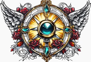 Small Catholic tattoo with a monstrance tattoo idea