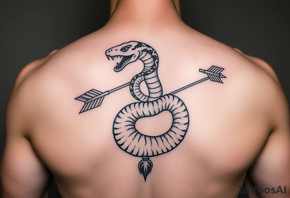 snake with arrow with around chest
, tattoo idea