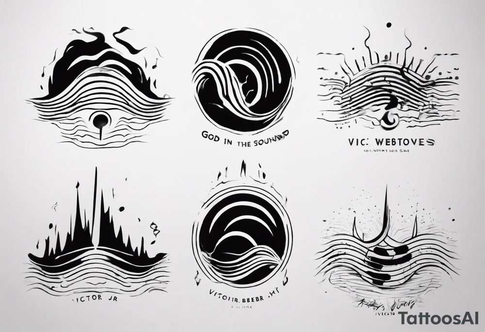 God is in the soundwaves, music tattoo idea