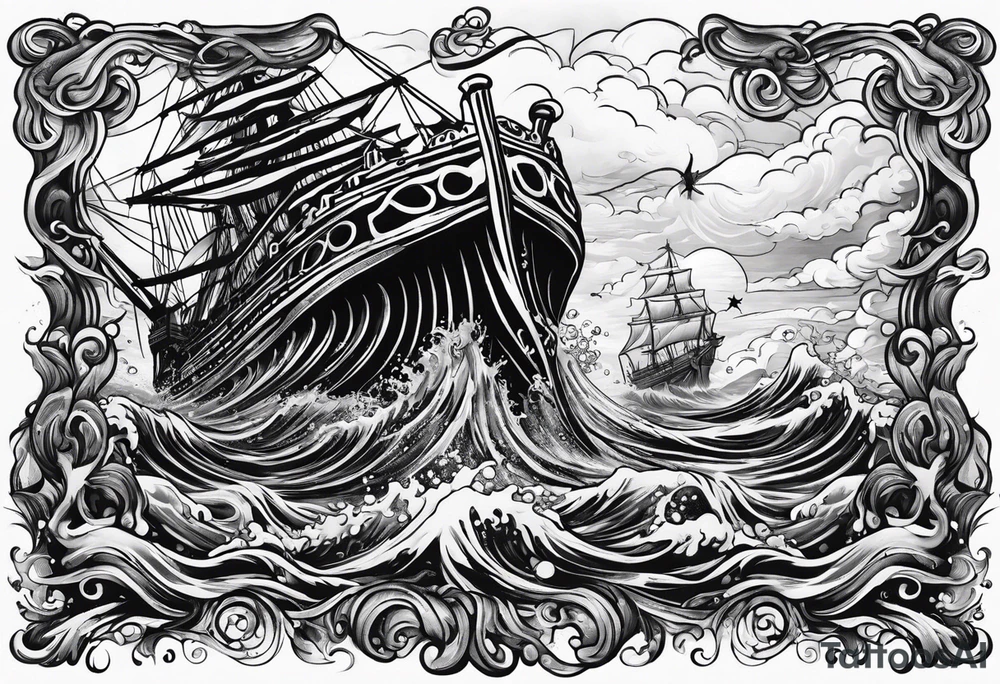 Kraken coming out of water tattoo idea