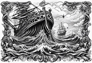 Kraken coming out of water tattoo idea