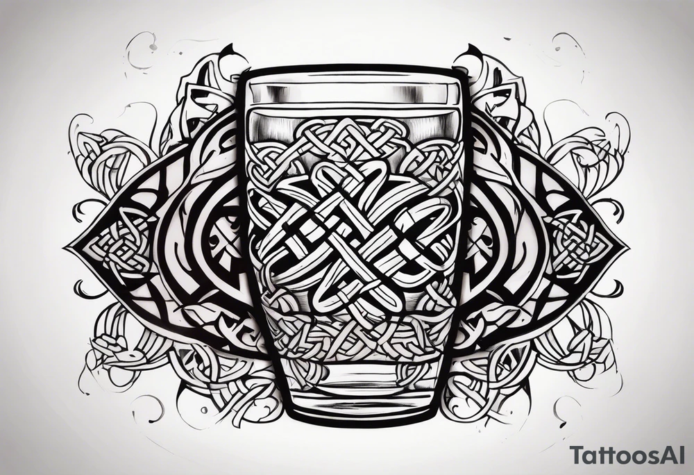 Cheers Mate text, armband +Celtic +Cancer Ribbon +tribal +artistic +a toast tattoo idea