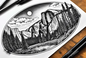 Yosemite national park, forearm tattoo idea