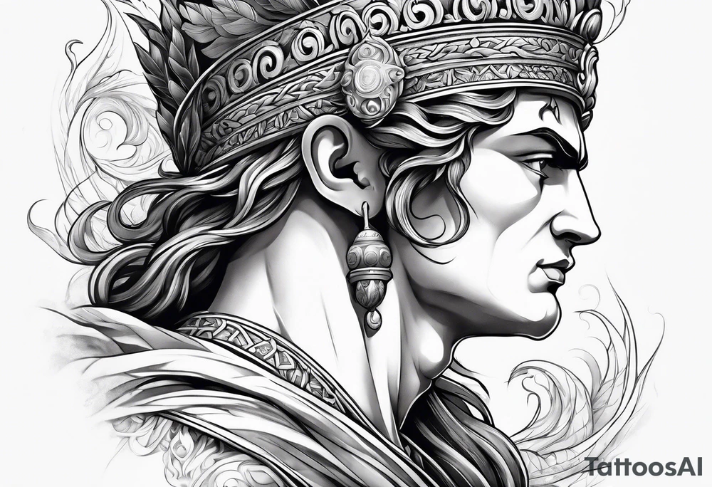 Greek God sleeve tattoo idea