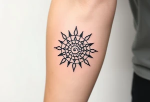 Fibonacci spiral sun tattoo idea