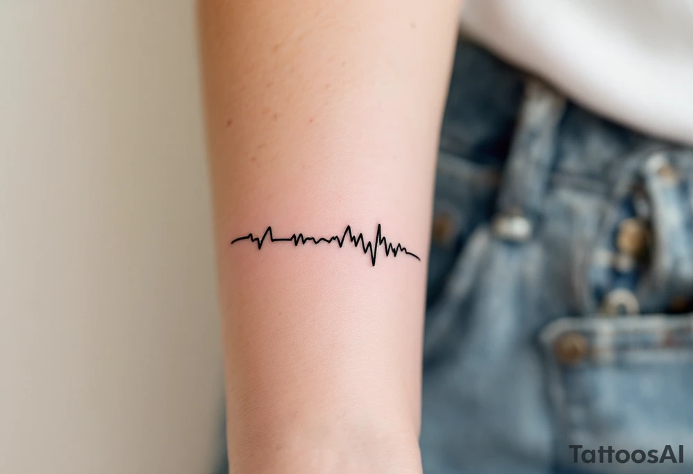 A minimalist black band with a continuous soundwave of the couple’s vows, adding a personal and intimate touch. tattoo idea