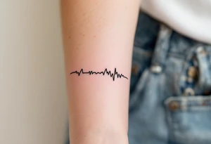 A minimalist black band with a continuous soundwave of the couple’s vows, adding a personal and intimate touch. tattoo idea